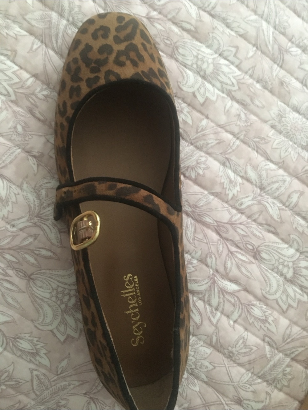 Seychelles Leopard-Print Mary Jane Flat in Brown and Black